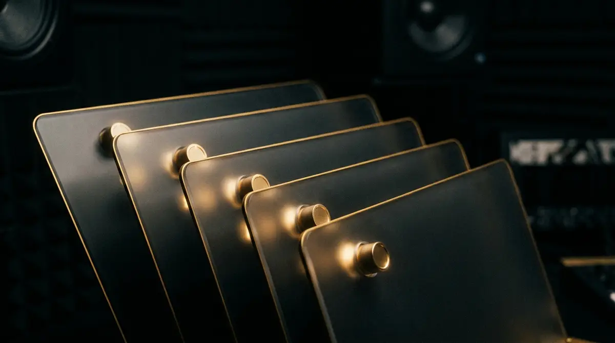 Capas de audio apiladas con control individual sobre cada grupo